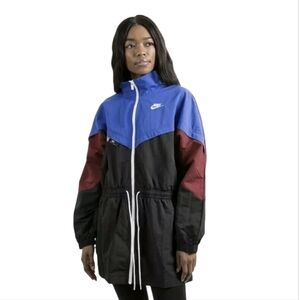 Nike Colorblock Ski Jacket in Blue, Black & Burgundy